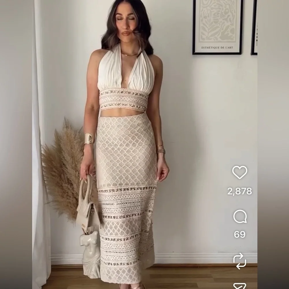 VIRAL NEW ZARA  LUXURY CROCHET SKIRT SIZE SIZE M - Picture 8 of 14